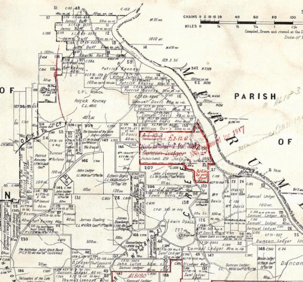 Parish Map showing site of Yumburra West school