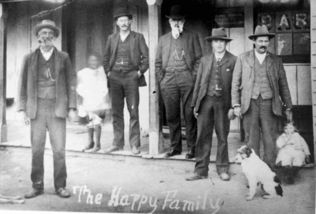 Group outside the Cricketers' Arms, c. 1905