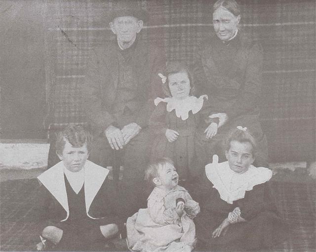 Believed to be Patrick Cavanagh (senior) and Mary (nee Logue) with grandchildren