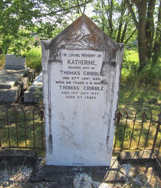 Thomas and Katherine Gribble's grave