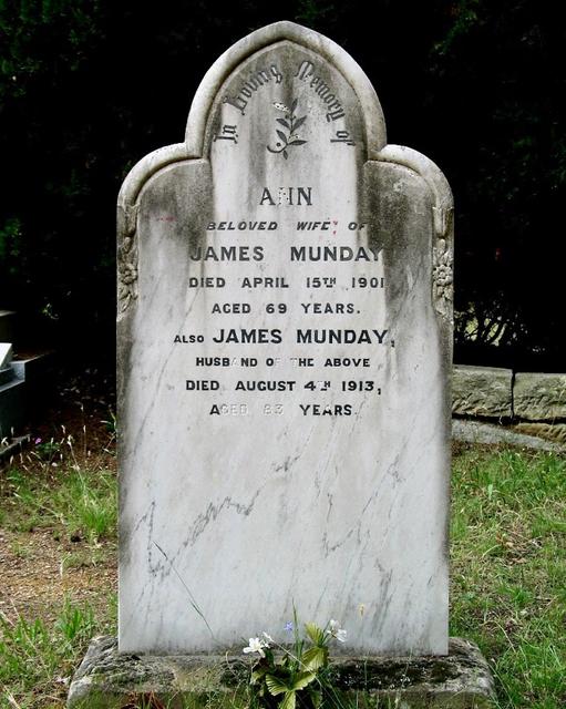 Tombstone - James and Ann Munday