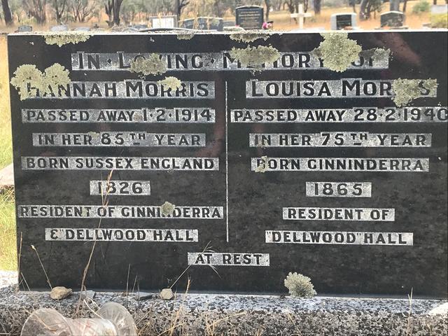 Hannah and Louise Morris graves