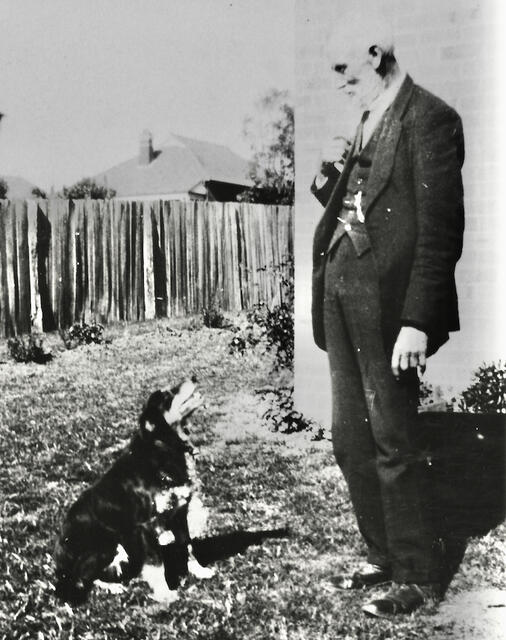 Ted Boreham with his dog
