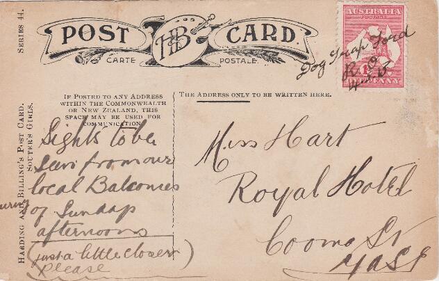 Postcard to Tilly Hart