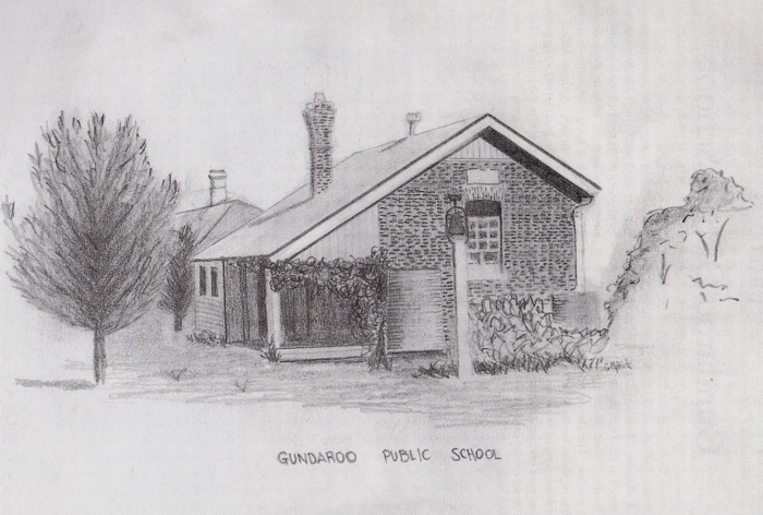 Early sketch of Gundaroo school