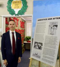 Andrew Leigh MP at the official opening of 'Armistice and After'