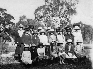 Photo of Hall school girls in 1920. Hall School Museum